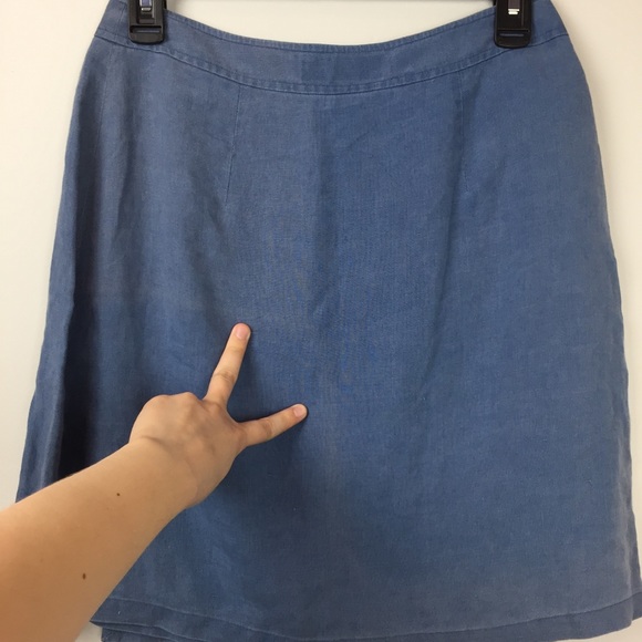 Armani Exchange Vtg Blue Linen Wrap Skirt Small - Picture 5 of 6